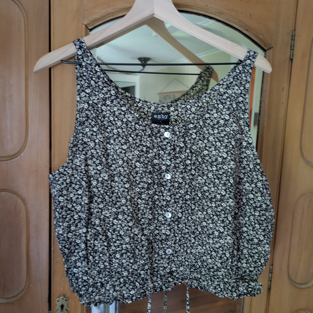 Esby Black Floral Women's Top